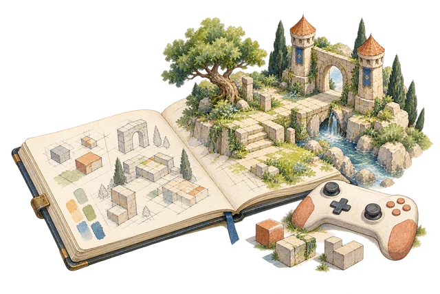 游戏世界与开发笔记水彩插画